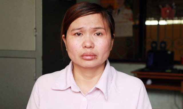 Đối tượng Nguyễn Thị Thắm tại cơ quan công an