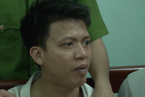Nghi can Hải tại cơ quan điều tra. Ảnh: CA