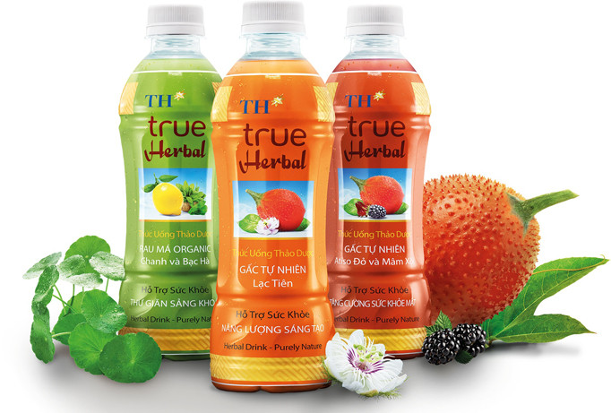 Dòng sản phẩm nước uống thảo dược TH true Herbal hoàn toàn từ thiên nhiên của Tập đoàn TH.