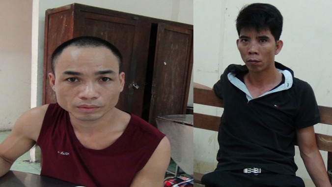 Nghi phạm Vũ Xuân Nhật (trái) và Đào Mạnh Hùng. Ảnh CA cung cấp.