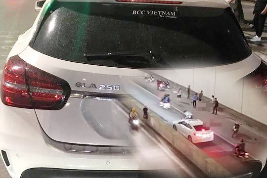 Hiện trường vụ tai nạn và chiếc xe ô tô.