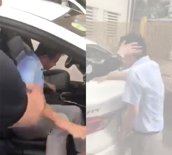 Hình ảnh thầy giáo T.A bị hành hung. Ảnh cắt từ video