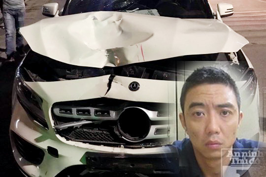 Chiếc xe ô tô và lái xe Hiếu (Ảnh: ANTĐ)