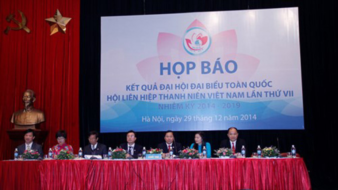 Họp báo sau khi kết thúc Đại hội Hội LHTN Việt Nam lần thứ 7. Ảnh: Lê Quân.