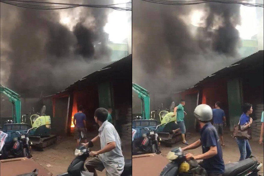 Hiện trường vụ cháy. Ảnh cắt từ video