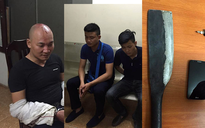 Công, Ninh và Nam cùng con dao.