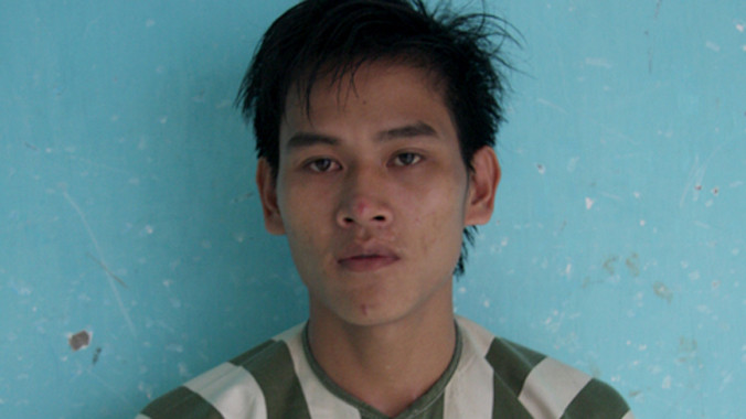 Đối tượng Nguyễn Hùng Minh tại cơ quan công an