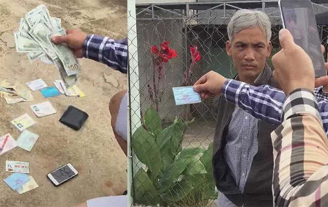 Ông Đặng Trường An và tang vật lúc bị bắt quả tang. Ảnh: Tân Châu