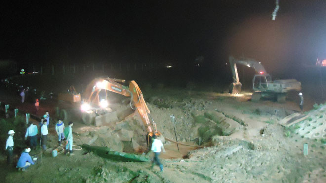 Hiện trường vị trí vỡ đường ống lần thứ 5