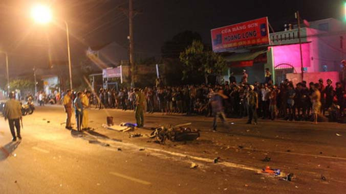 Hiện trường vụ tai nạn.