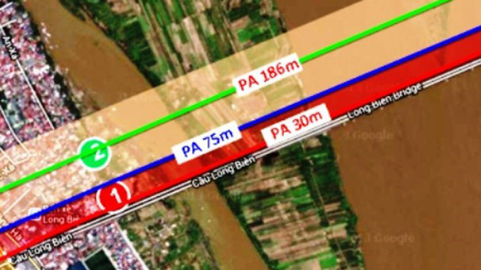 Các phương án xây dựng cầu đường sắt đô thị mới vượt sông Hồng.