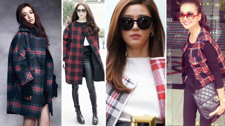 Sao Hàn-Việt nóng theo 'cơn sốt' áo khoác caro 