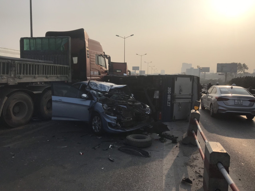 Hiện trường vụ tai nạn. Ảnh: CTV