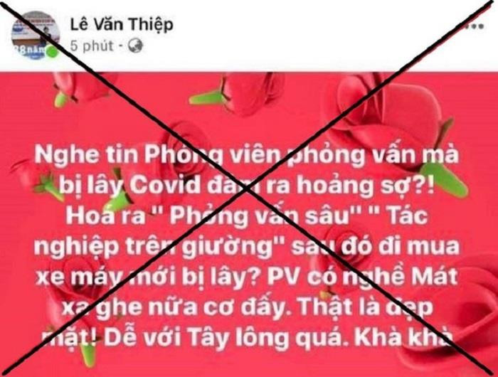 Nội dung được đăng tải trên tài khoản Facebook Lê Văn Thiệp. Ảnh chụp màn hình của VTC News