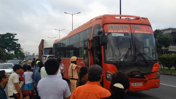 Hiện trường vụ tai nạn.