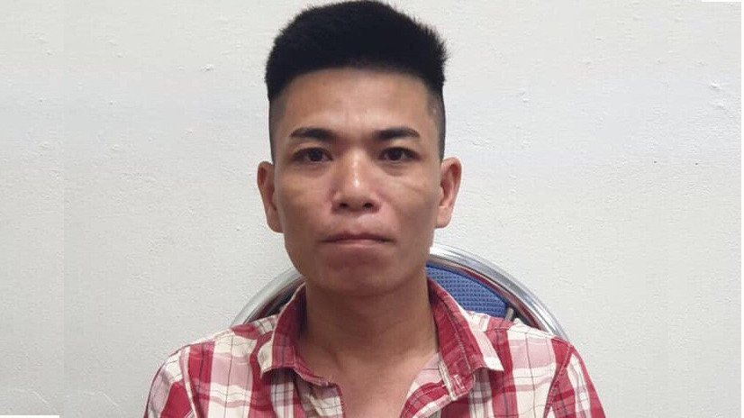 Đối tượng Dũng tại cơ quan công an. Ảnh: Công an TP Hà Nội