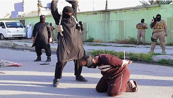 Một cảnh hành hình bằng gươm của IS.