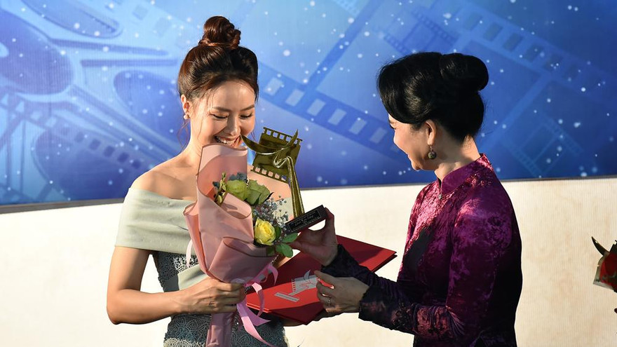 Hồng Diễm nhận giải Nữ diễn viên chính xuất sắc nhất nhờ phim truyền hình "Hoa hồng trên ngực trái"