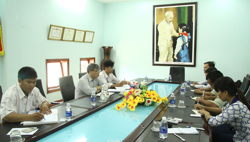 Nhóm PV làm việc lãnh đạo sở.