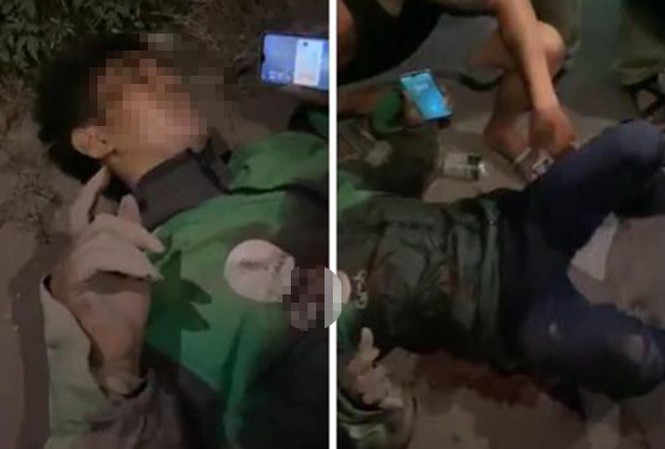 Nam tài xế Grabbike bị nhóm cướp đâm gục trong đêm.