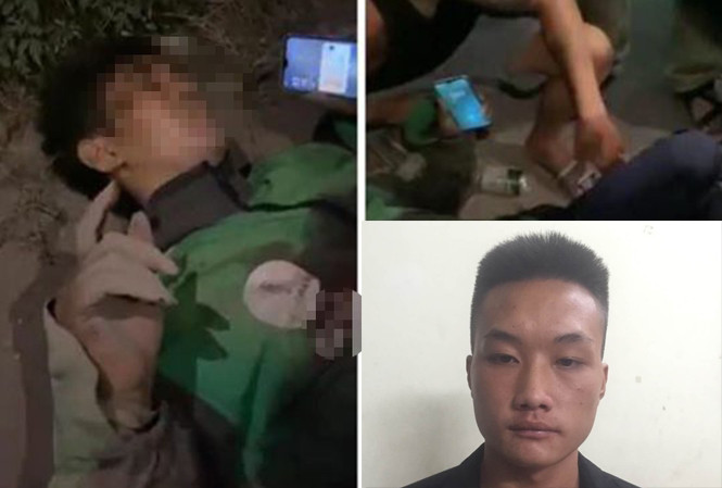 Nạn nhân bị thương nặng và đối tượng Diu (ảnh nhỏ)