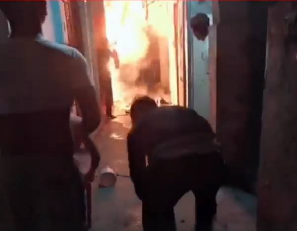 Hiện trường vụ cháy. Ảnh cắt từ video.