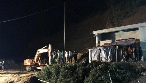 Hiện trường vụ sạt lở. Ảnh: VOV