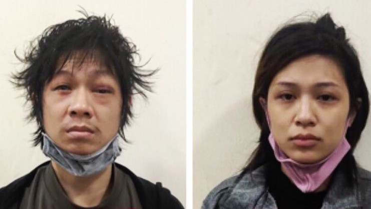 Hai đối tượng tại cơ quan điều tra. Ảnh: Công an TP Hà Nội