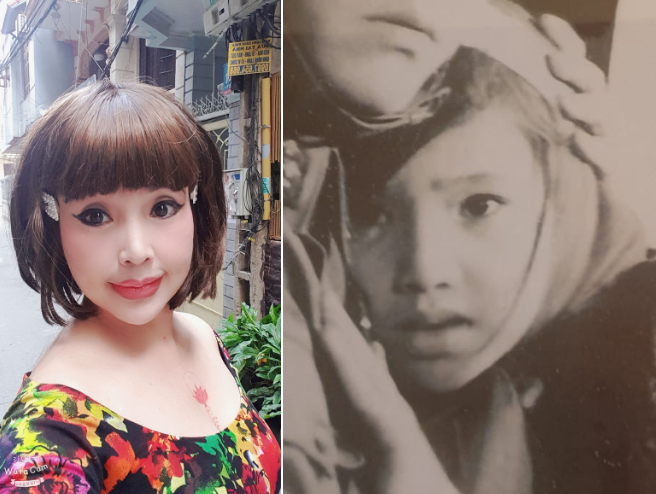 Hình ảnh chứng minh NSND Lan Hương sở hữu sống mũi cao và môi trái tim từ nhỏ. 