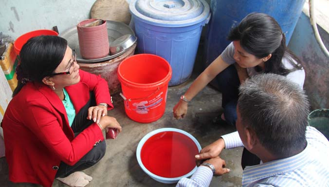 Bột phẩm màu do người dân cung cấp không đảm bảo nên không thể kiểm nghiệm ruốc có nhuộm phẩm màu này hay không.