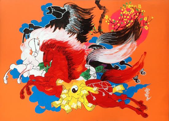 Mồng 1 Tết lặng ngắm tranh ngựa của họa sĩ Việt