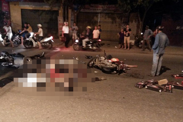 Hiện trường vụ tai nạn. Ảnh: T.Phạm.