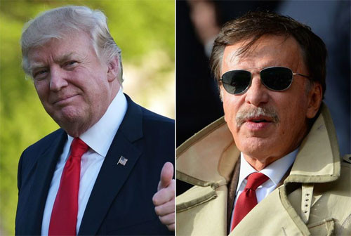 Tổng thống Trump và ông chủ Arsenal (phải) đều là những tỷ phú tại Mỹ.