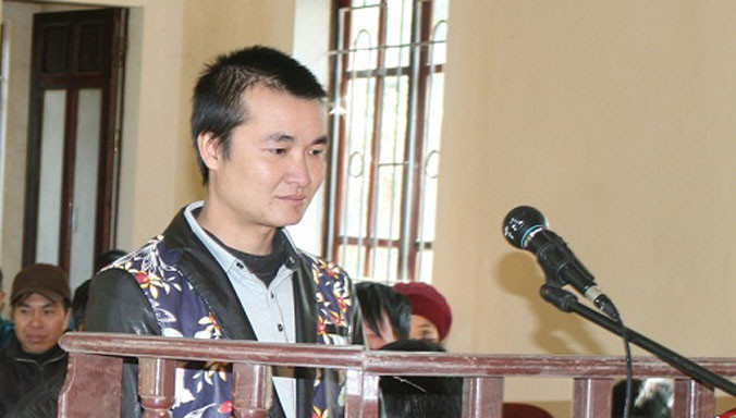 Triệu Tiến Minh tại phiên tòa sơ thẩm. Ảnh. Hồng Vân/VnExpress