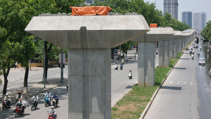  Tuyến đường sắt Cát Linh - Hà Đông đội vốn gần gấp đôi dự toán ban đầu. Ảnh: L.H.V