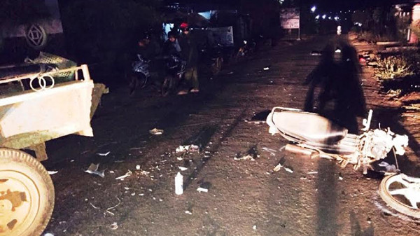 Hiện trường vụ tai nạn giao thông.