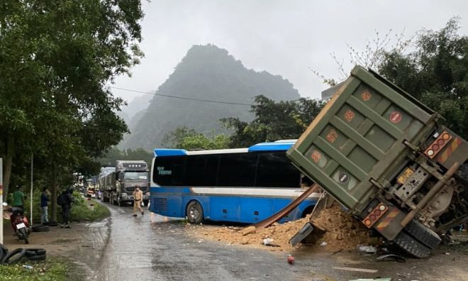 Hiện trường vụ tai nạn.