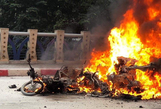 Hiện trường vụ tai nạn. Ảnh: Hạnh Ngân