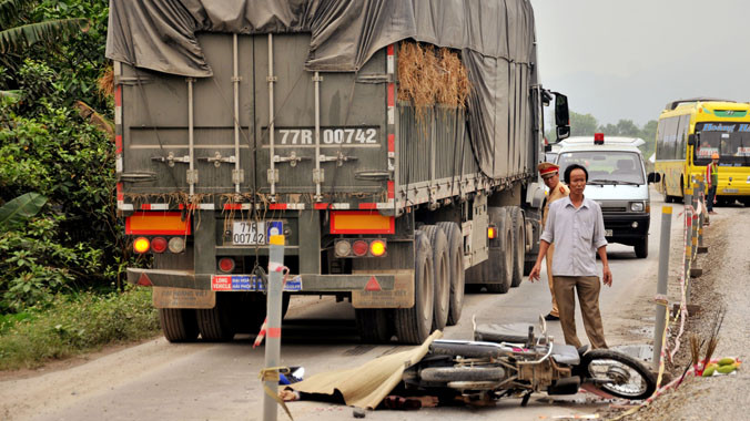 Hiện trường vụ tai nạn.