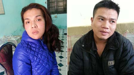 Nguyễn Thành Phong (tức "người đẹp" pêđê Loan Châu - ảnh trên) và "xe ôm" Nguyễn Hoàng Tân tại cơ quan Công an.