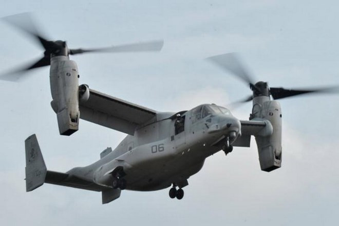 Chiếc máy bay MV-22 Osprey. (Nguồn: UPI)