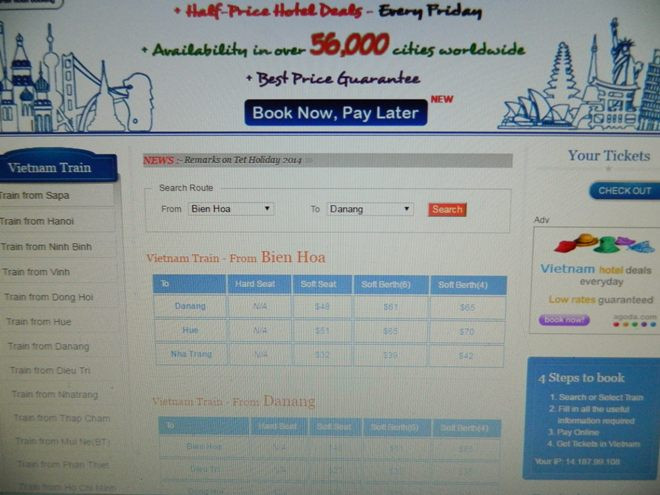 Xuất hiện website bán vé tàu hỏa với giá "cắt cổ"