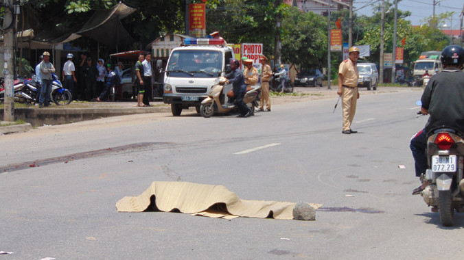 Hiện trường vụ tai nạn.