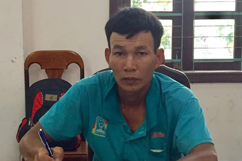 Dũng tại cơ quan điều tra. Ảnh: Công an Quảng Trị