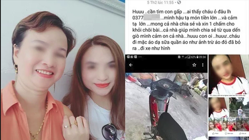 Nạn nhân cùng mẹ Trần Thị Hiền