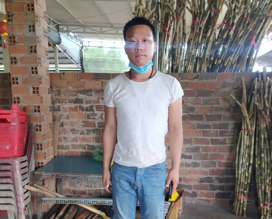 1 trong 4 người Trung Quốc trốn cách ly. Ảnh: CQCN.