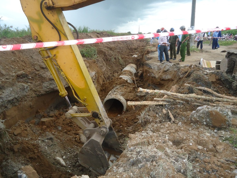 Hiện trường nơi xảy ra tai nạn lao động chết người.