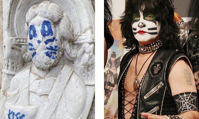 Hoá trang của tay trống Eric Singer là "nguồn cảm hứng" cho kẻ vẽ bậy.