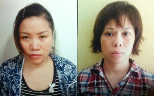 Nguyệt và Trang tại cơ quan điều tra