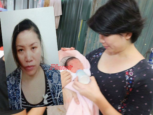 Đối tượng Nguyệt (trái) và cháu Cù Nguyên Công khi còn ở với mẹ nuôi